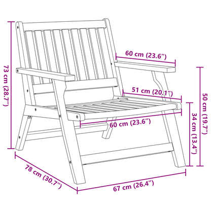 Havestole 2 Stk 76X67X73.5 Cm Massivt Akacietræ