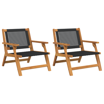 Havemøbler 2 Stk Sort 76X67X73.5 Cm Solid Akacietræ
