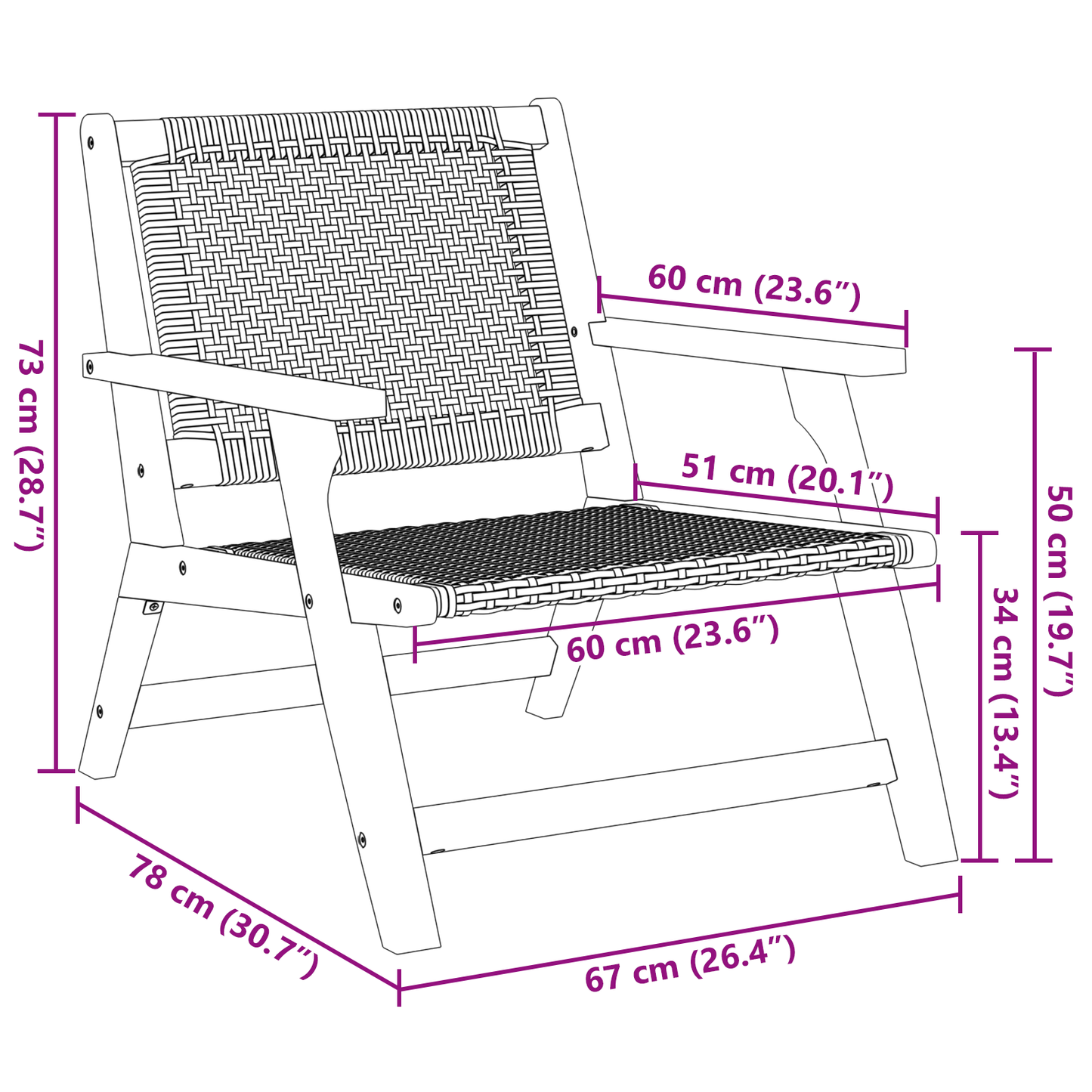 Havemøbler 2 Stk Sort 76X67X73.5 Cm Solid Akacietræ
