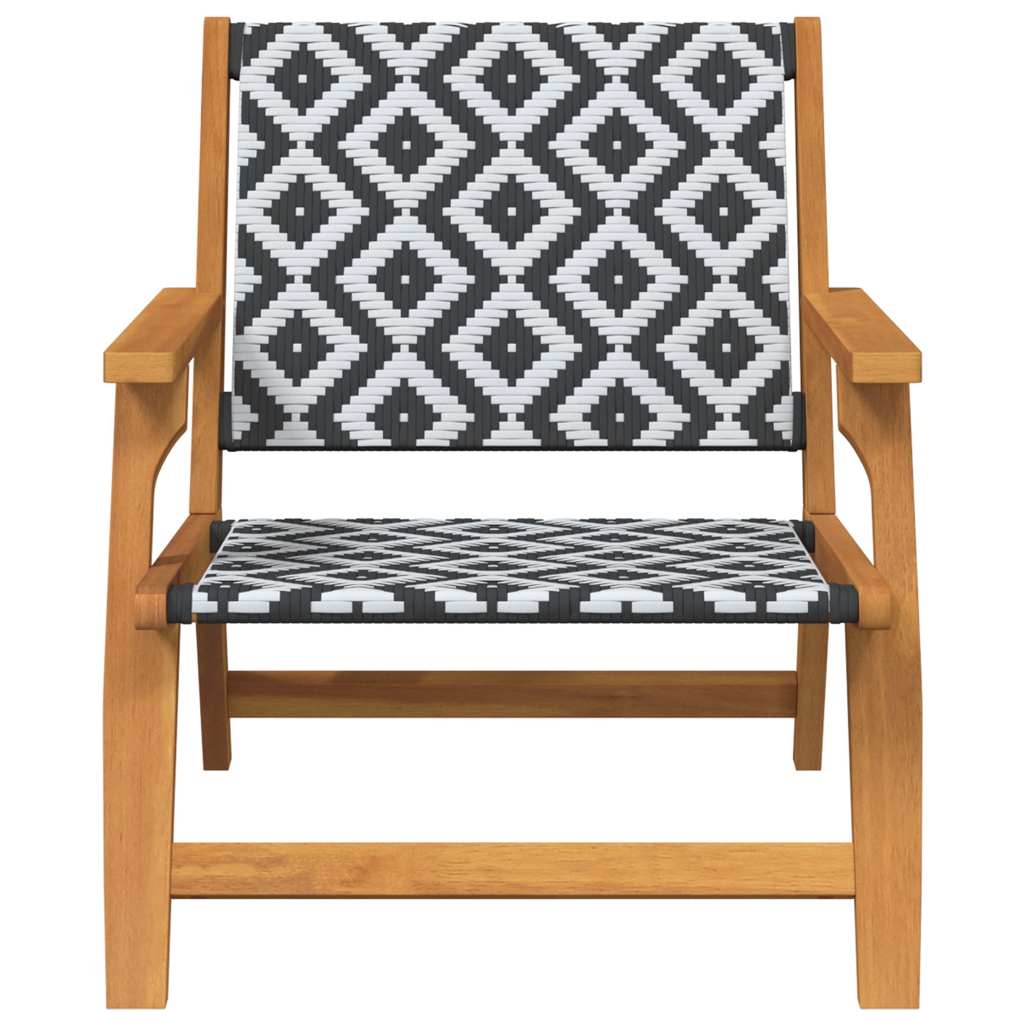 Have Stole 2 Stk Sort Og Hvid 76X67X73 Cm Massivt Akacietræ