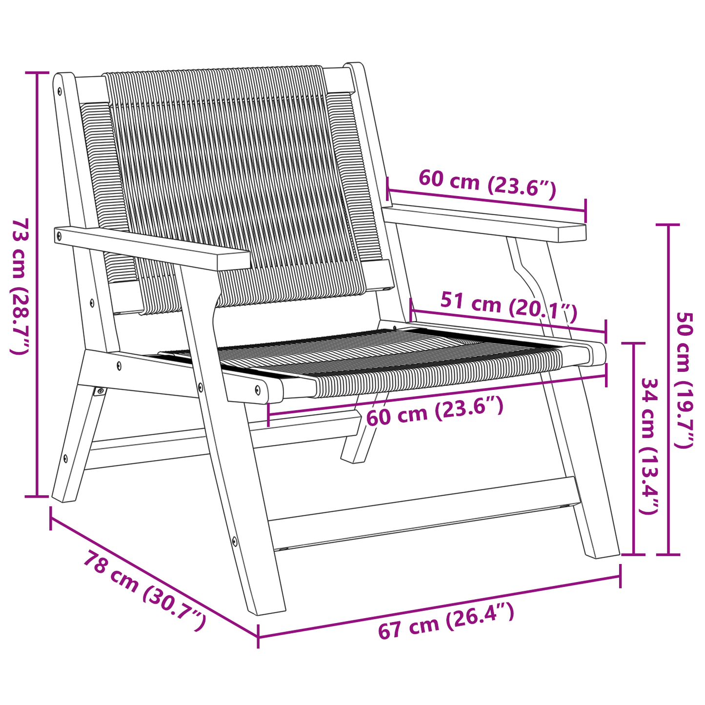 Havestole 2 Stk. Grå 67X77X73 Cm Massivt Akacietræ