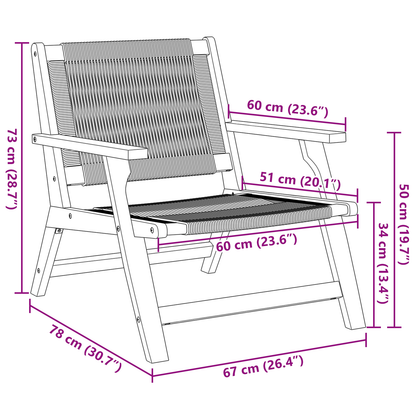 Havestole 2 Stk. Grå 67X77X73 Cm Massivt Akacietræ