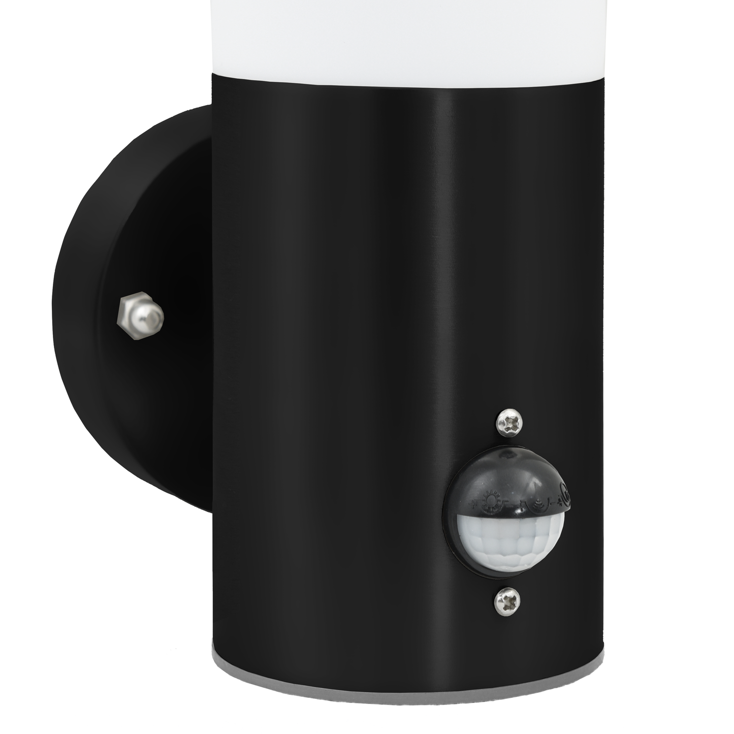 Udendørs Væglampe Med Sensor Sort Rustfrit Stål Ip44