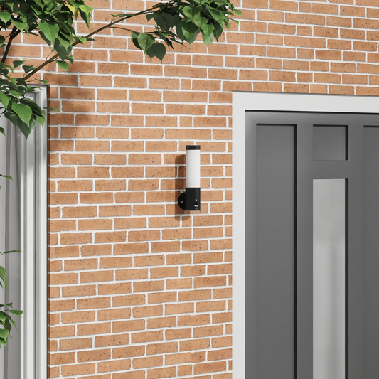 Udendørs Væglampe Med Sensor Sort Rustfrit Stål Ip44