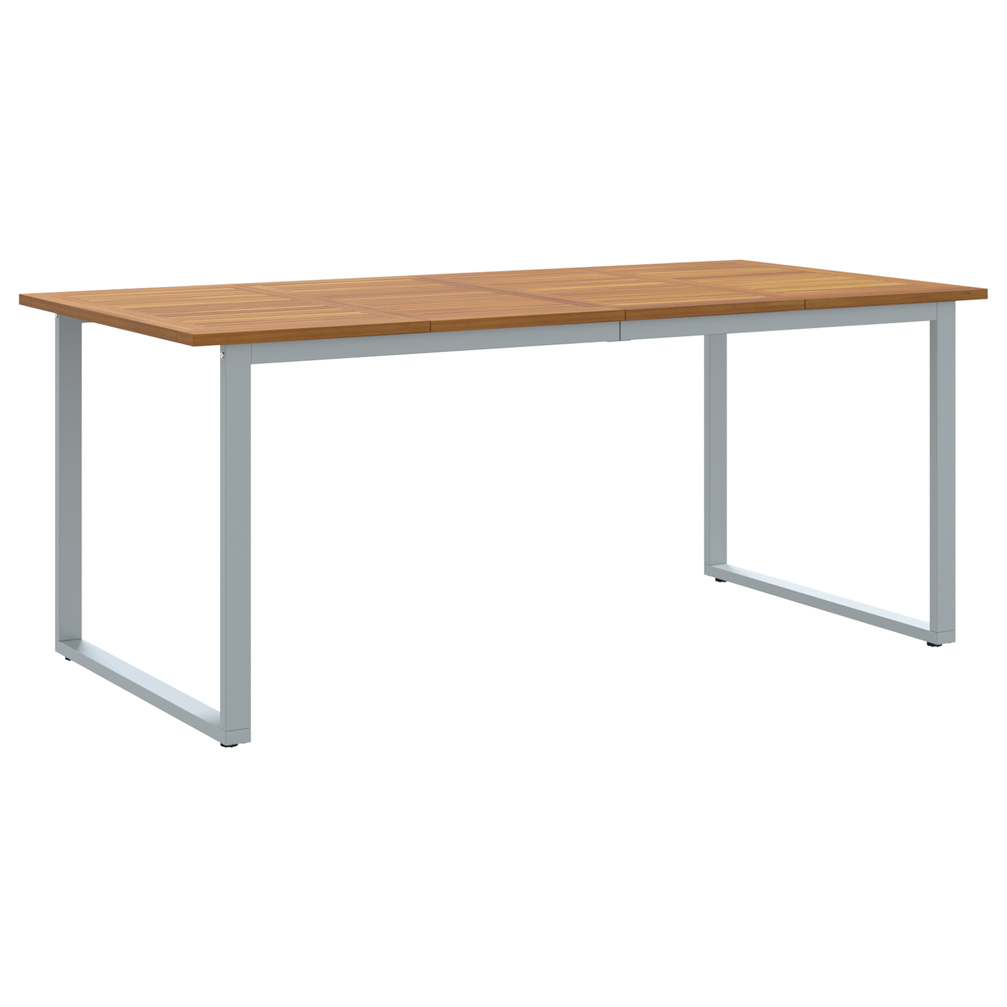 Udendørs Spisebord Grå 180X90X75 Cm Stål Og Massivt Akacietræ