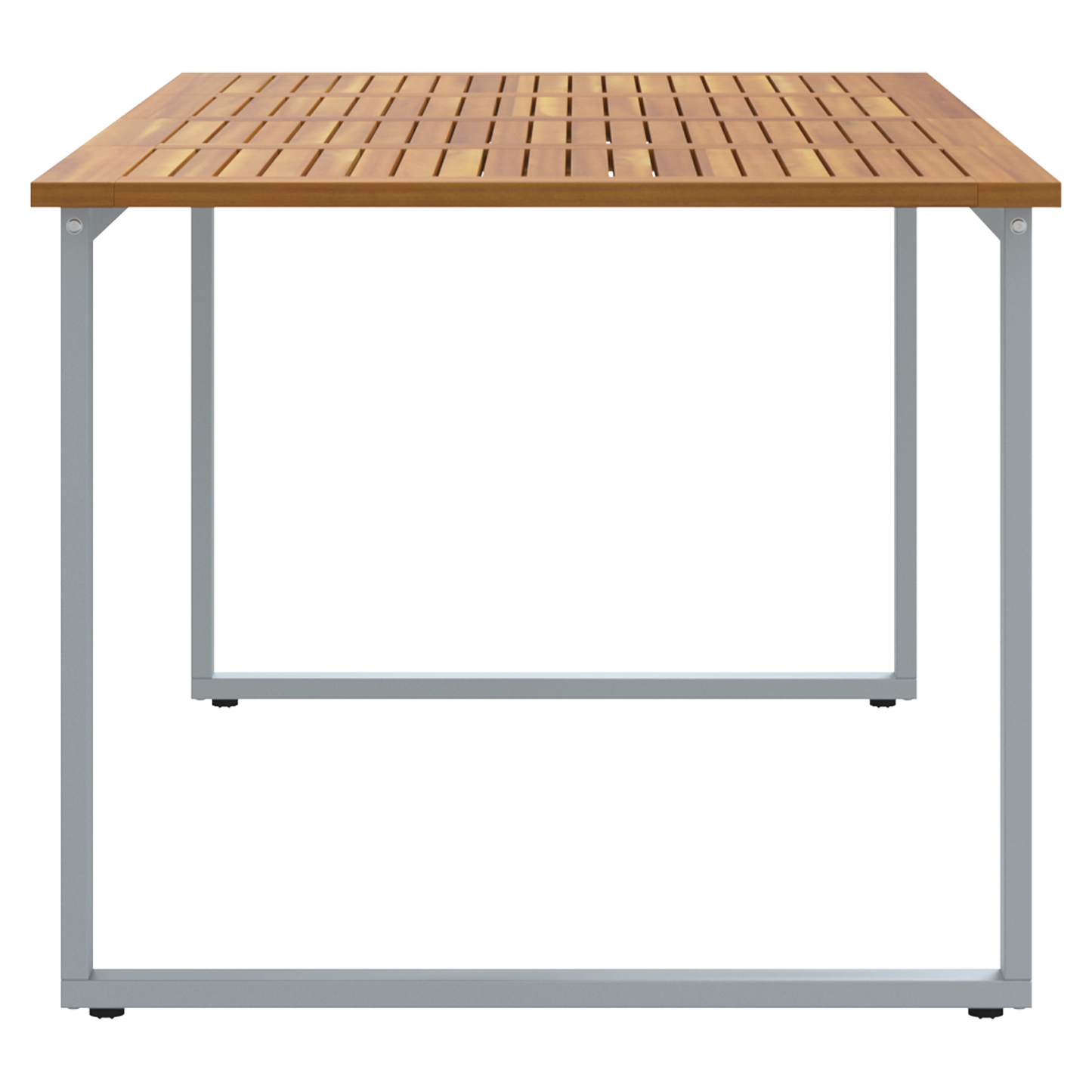 Udendørs Spisebord Grå 180X90X75 Cm Stål Og Massivt Akacietræ