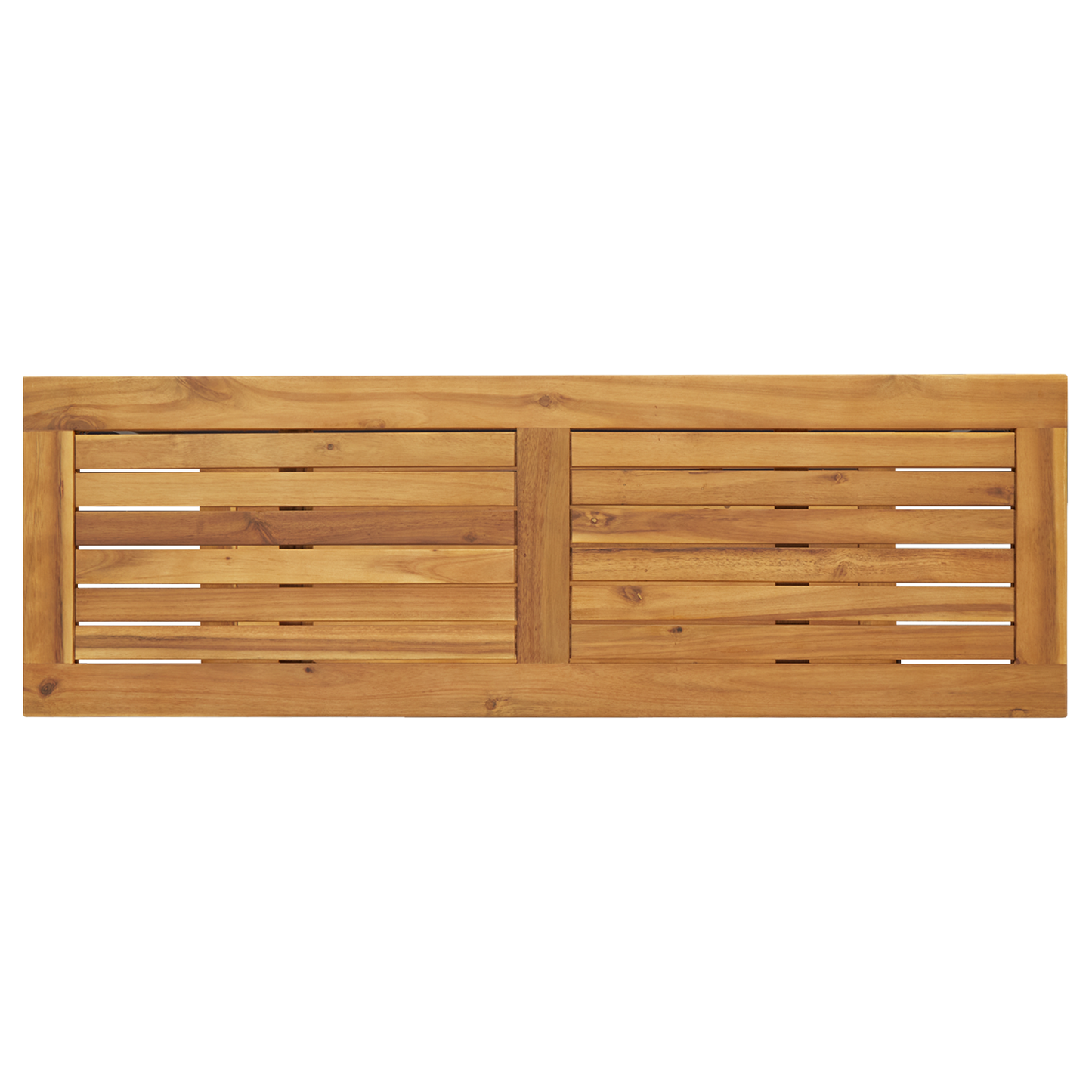 Udendørs Bord Naturligt & Sort 35X110X75 Cm Massivt Træ Og Stål