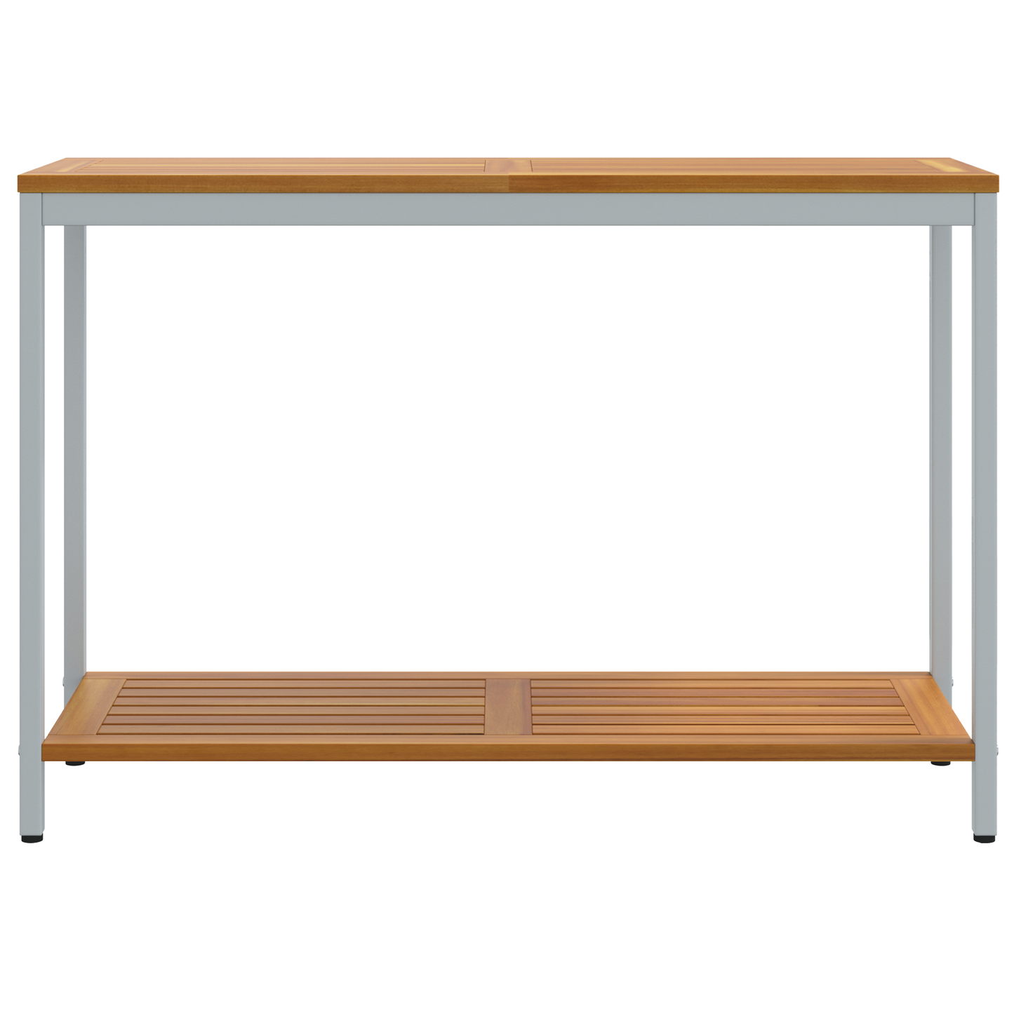 Udendørs Bord Naturligt & Grå 35X110X75 Cm Solid Træ Og Stål