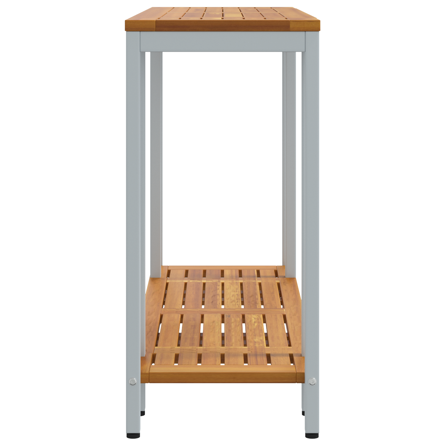 Udendørs Bord Naturligt & Grå 35X110X75 Cm Solid Træ Og Stål