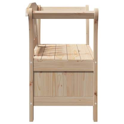 Haveopbevaringsbænk 119X76X44 Cm Massivt Fyrretræ