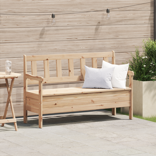 Udendørs Bænk 119X76X44 Cm Massivt Fyrretræ