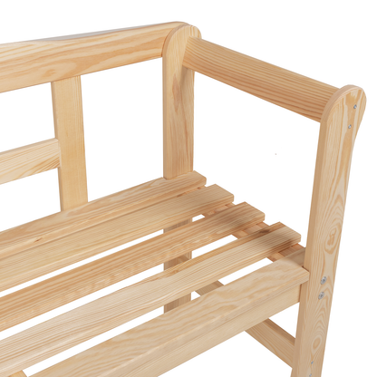 Udendørs Bænk 119X76X44 Cm Massivt Fyrretræ