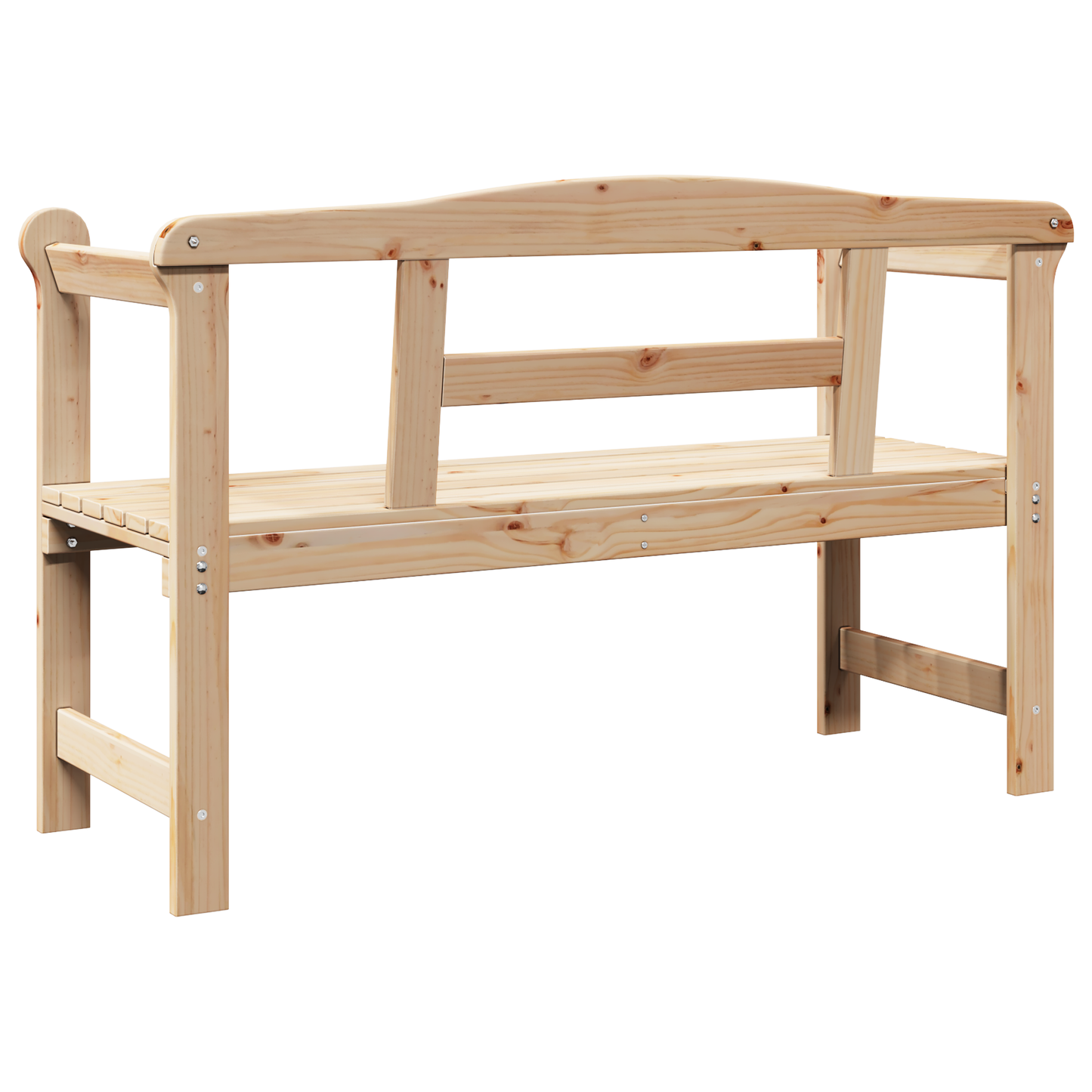 Udendørs Bænk 119X76X44 Cm Massivt Fyrretræ