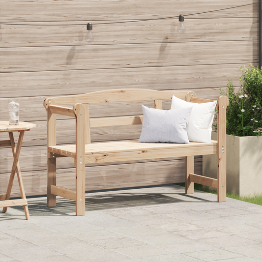 Udendørs Bænk 119X76X44 Cm Massivt Fyrretræ