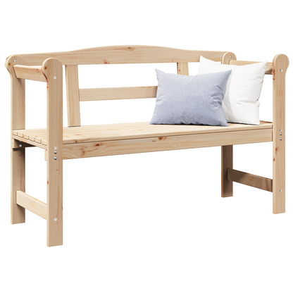 Udendørs Bænk 119X76X44 Cm Massivt Fyrretræ