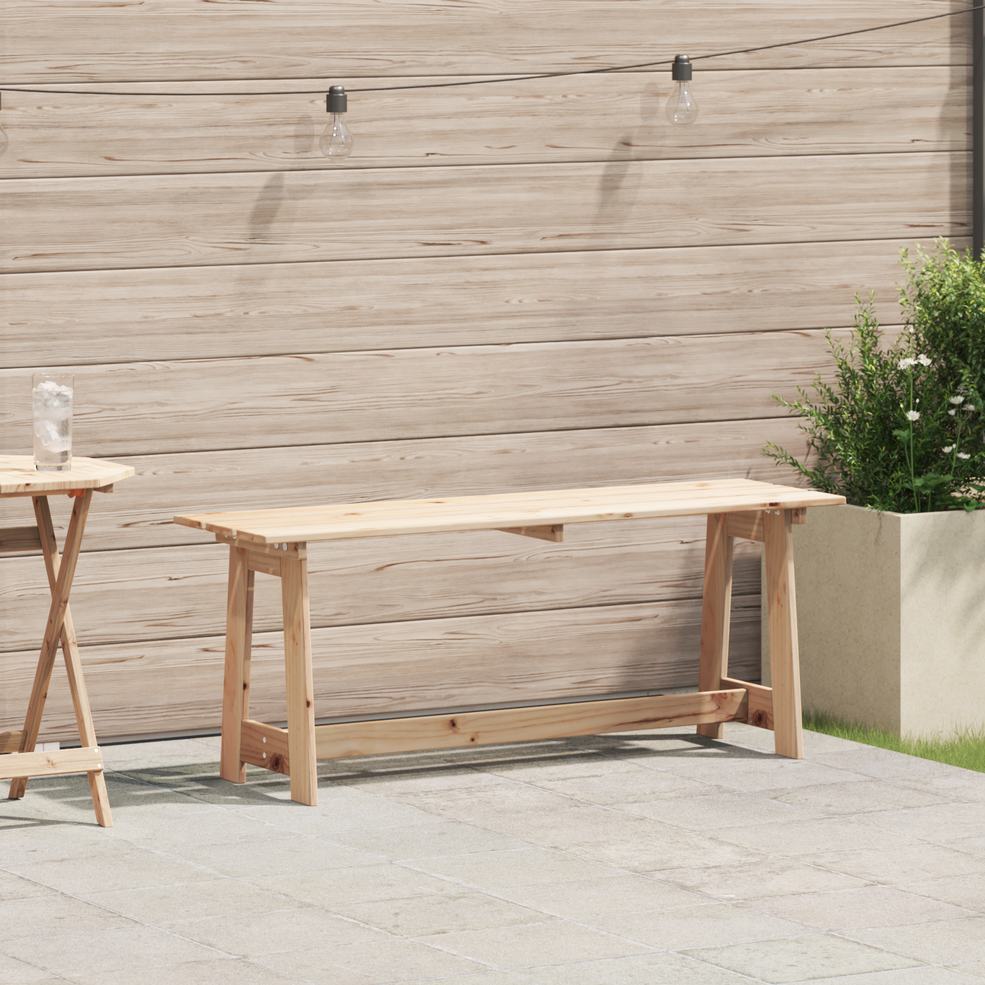 Udendørs Bænk 119X35X47 Cm Massivt Fyrretræ