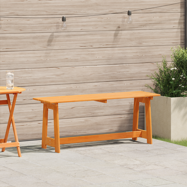 Udendørs Bænk Brun 119 X 35 X 47Cm Massivt Fyrretræ