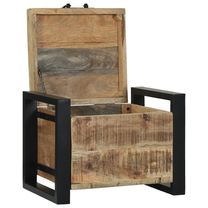 Opbevaringskister Brun 40 X 30 X 30 Cm Massivt Mangotræ