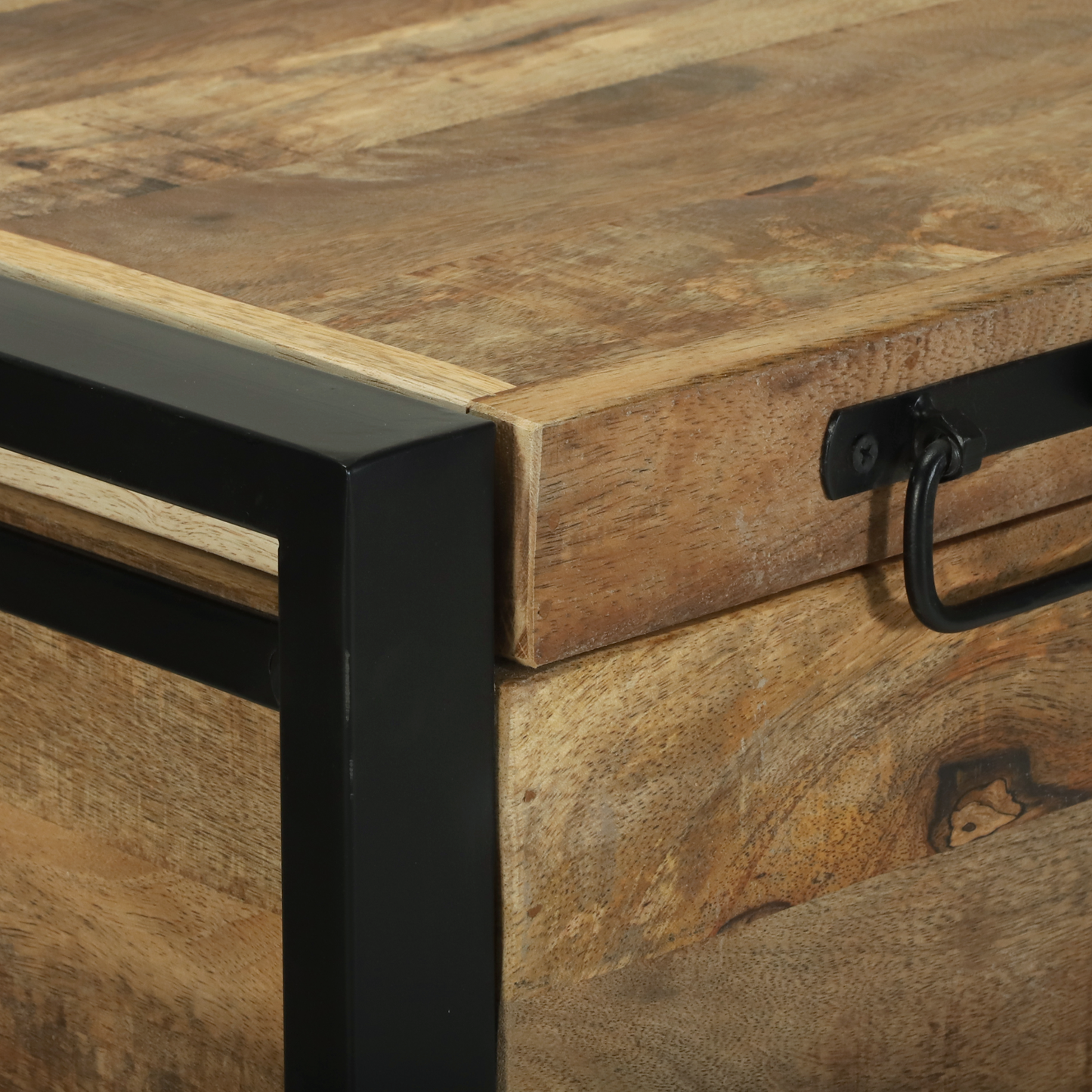 Opbevaringsboks Brun 80 X 35 X 45 Cm Massivt Mangotræ