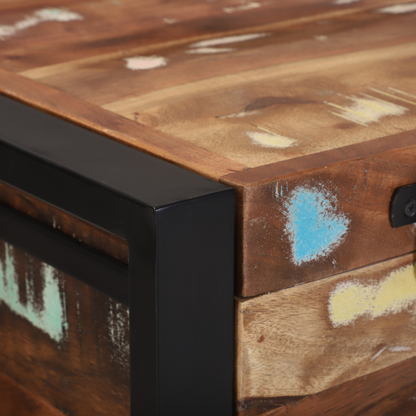 Opbevaringsboks Flerfarvet 80 X 35 X 45 Cm Massivt Genbrugstræ