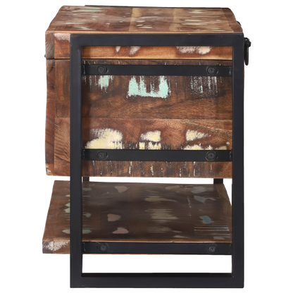 Opbevaringsboks Flerfarvet 80 X 35 X 45 Cm Massivt Genbrugstræ