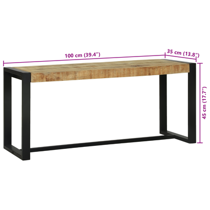 Bænk Brun 100 X 35 X 45 Cm Massivt Mangotræ