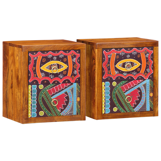 Sengeborde 2 Stk 35X30X40 Cm Massivt Træ Akacia