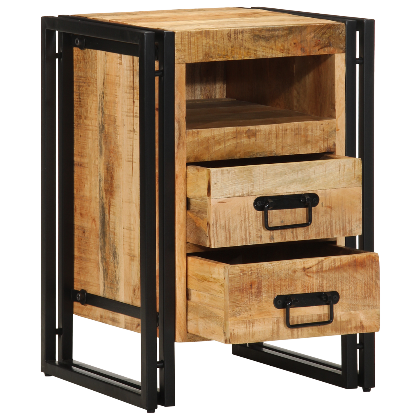 Sengebord 40X40X59 Cm Massivt Groft Mangotræ
