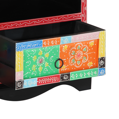 Tv-Skab Med Skuffe Flerfarvet 80 X 35 X 50 Cm Massivt Mangotræ