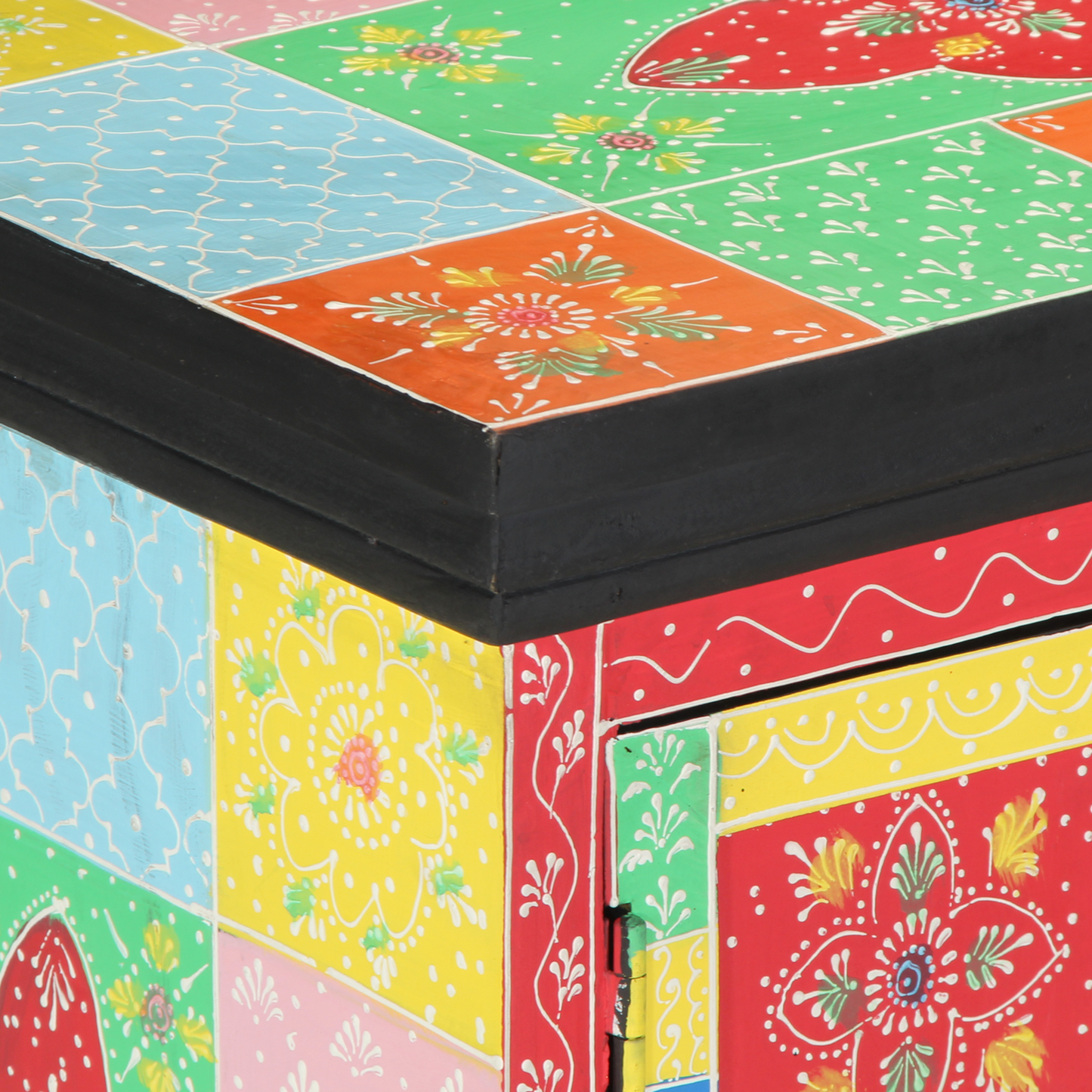 Tv-Skab Flerfarvet 100 X 35 X 50 Cm Massivt Mangotræ