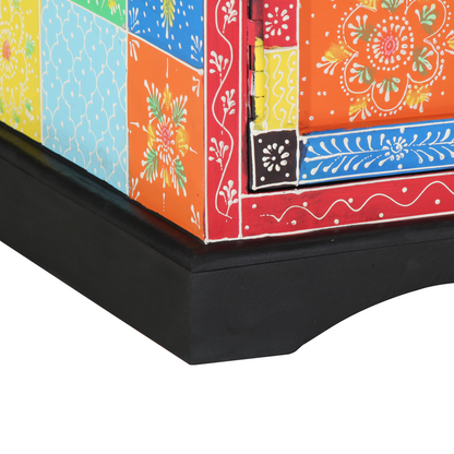 Tv-Skab Flerfarvet 100 X 35 X 50 Cm Massivt Mangotræ
