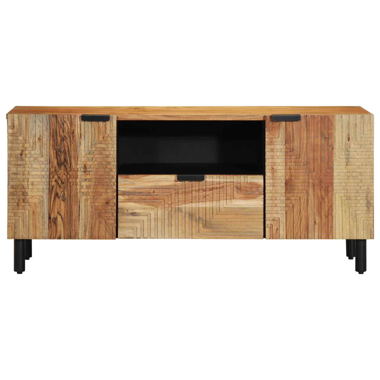 Tv Skab Med Skuffe Brun 105 X 33.5 X 46 Cm Massivt Akacietræ