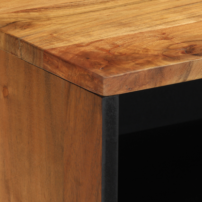 Tv-Bakke Med Hylde Brun 80 X 31,5 X 46 Cm Massivt Akacietræ