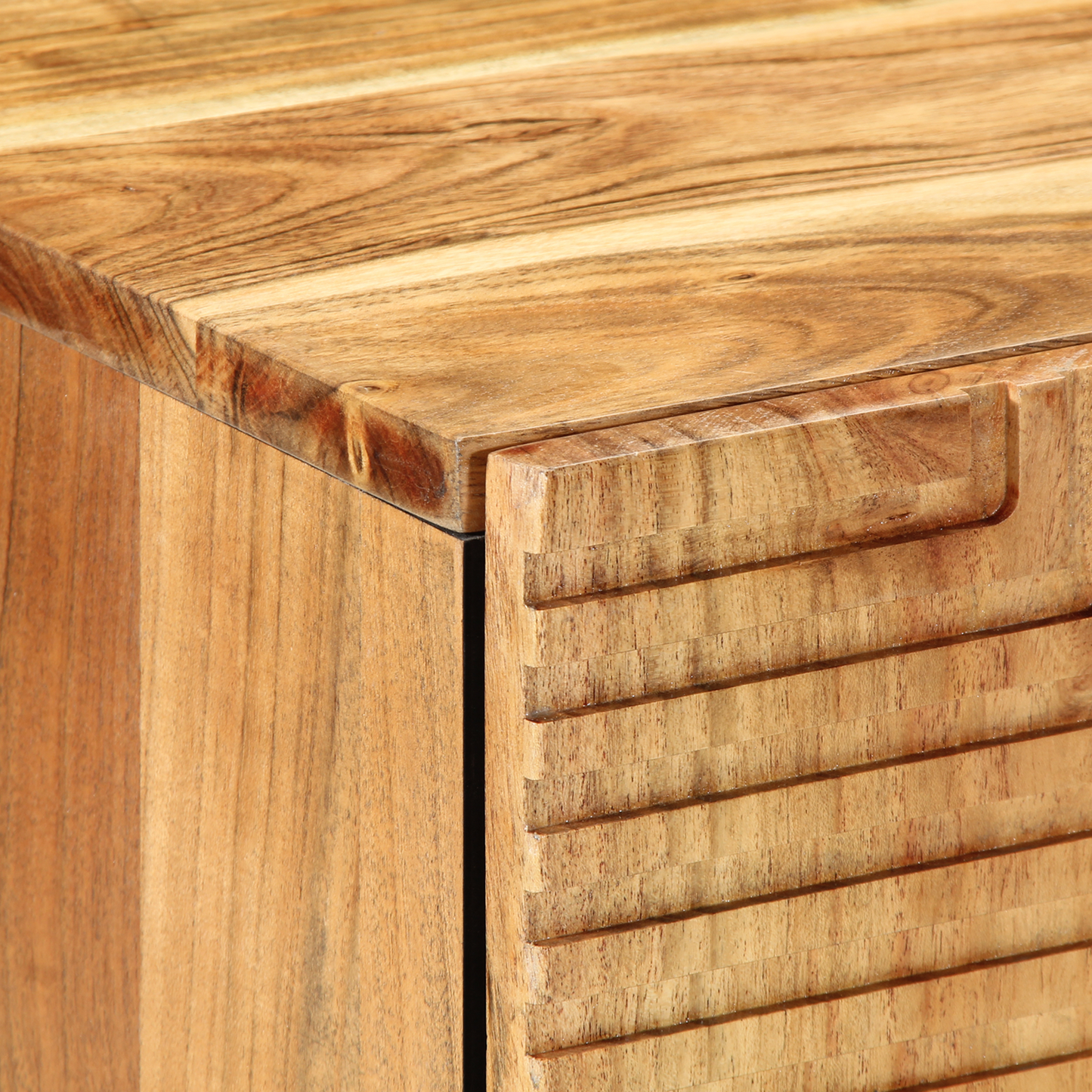 Badeværelsesskabs Vaskeskab Med Hylde Brun Massivt Akacietræ