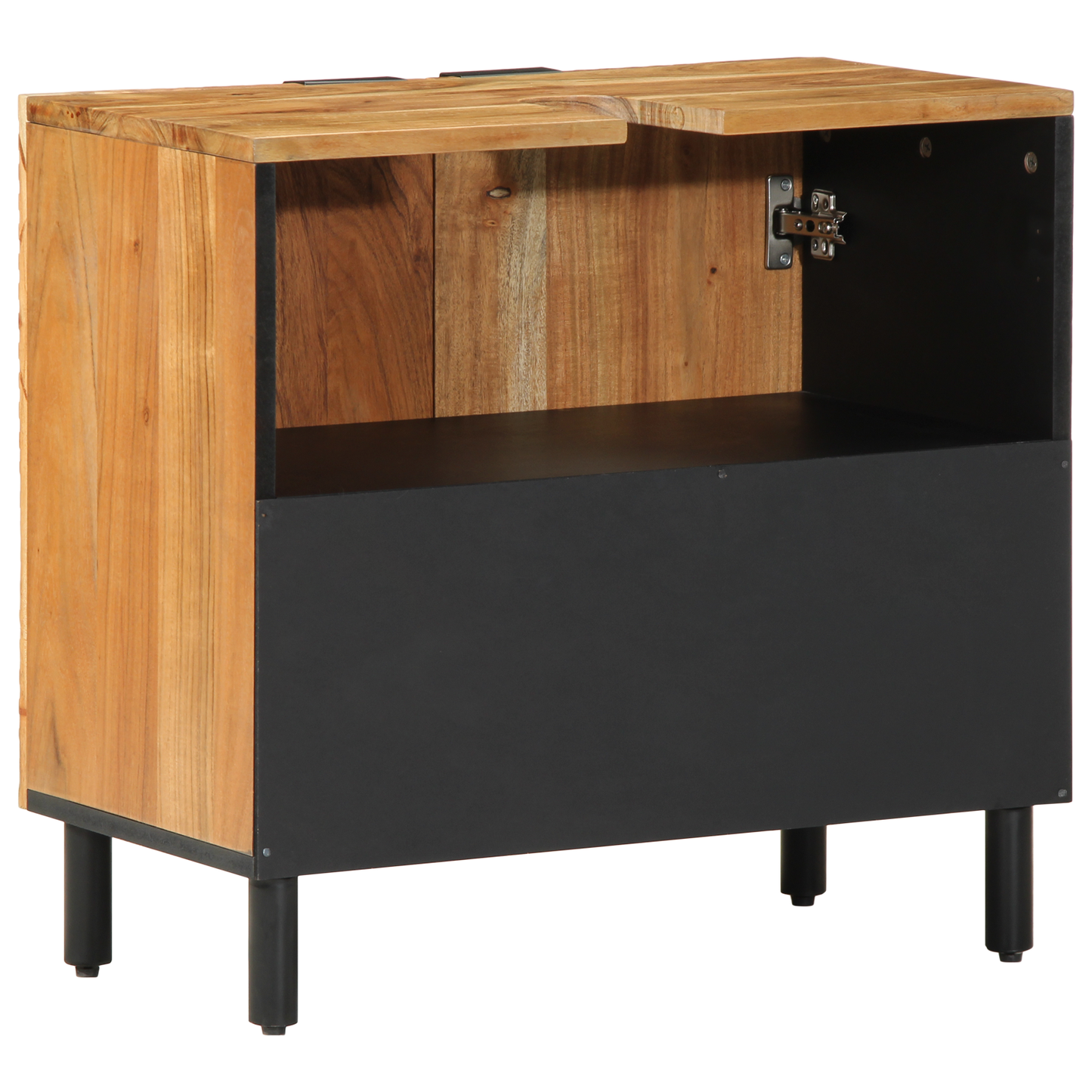 Badeværelsesskabs Vaskeskab Med Hylde Brun Massivt Akacietræ