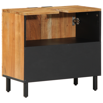 Badeværelsesskabs Vaskeskab Med Hylde Brun Massivt Akacietræ