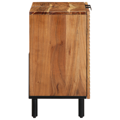 Badeværelsesskabs Vaskeskab Med Hylde Brun Massivt Akacietræ