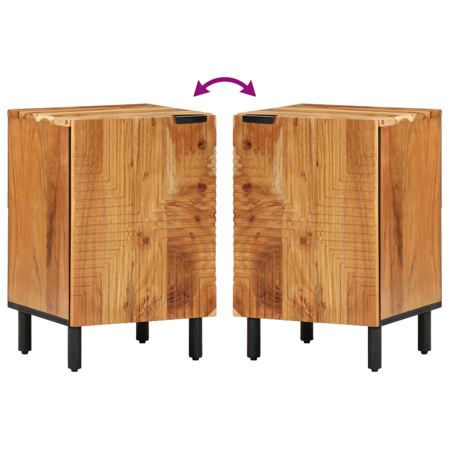 Badevægskab Med Hylde Brun 38 X 33,5 X 58 Cm Massivt Akacietræ