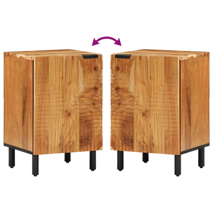 Badevægskab Med Hylde Brun 38 X 33,5 X 58 Cm Massivt Akacietræ