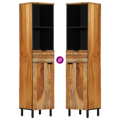 Badeværelsesskab Brun 38 X 33 X 160 Cm Massivt Akacietræ