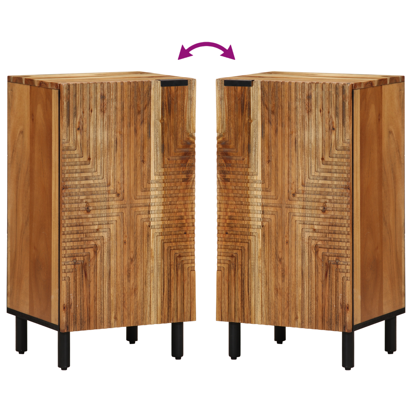 Sidebord Med Hylde Brun 40 X 33 X 75 Cm Massivt Akacietræ