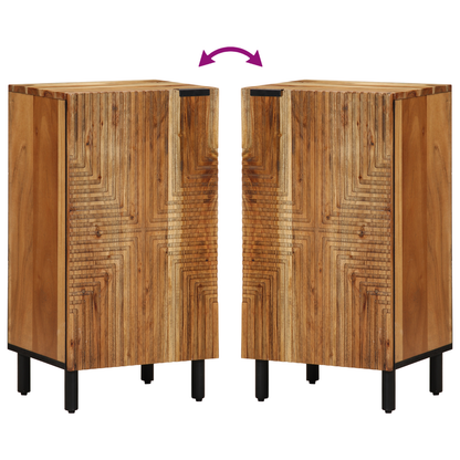 Sidebord Med Hylde Brun 40 X 33 X 75 Cm Massivt Akacietræ