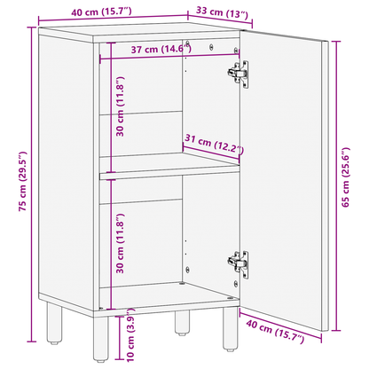 Sidebord Med Hylde Brun 40 X 33 X 75 Cm Massivt Akacietræ