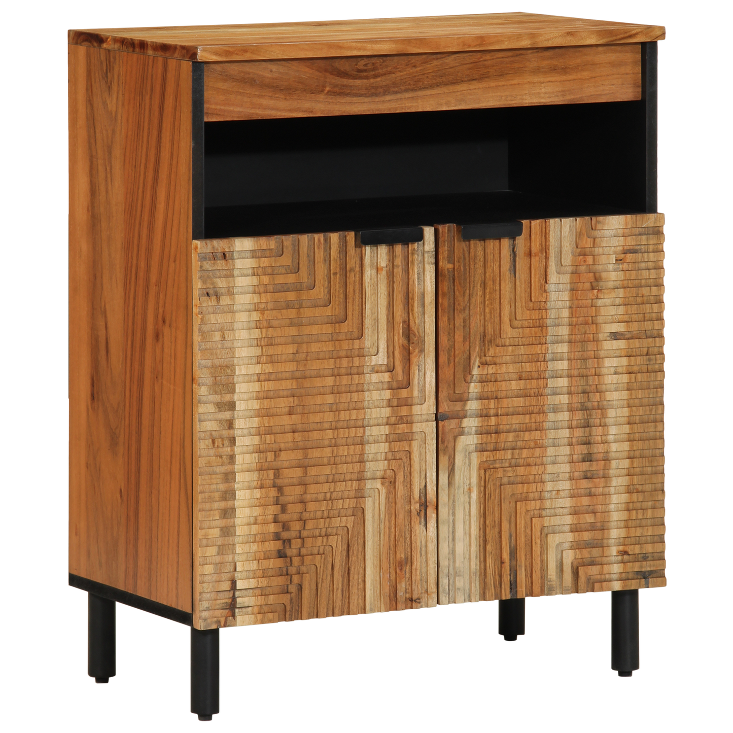 Sideboard Med Hylde Brun 60 X 33 X 75 Cm Massivt Akacietræ