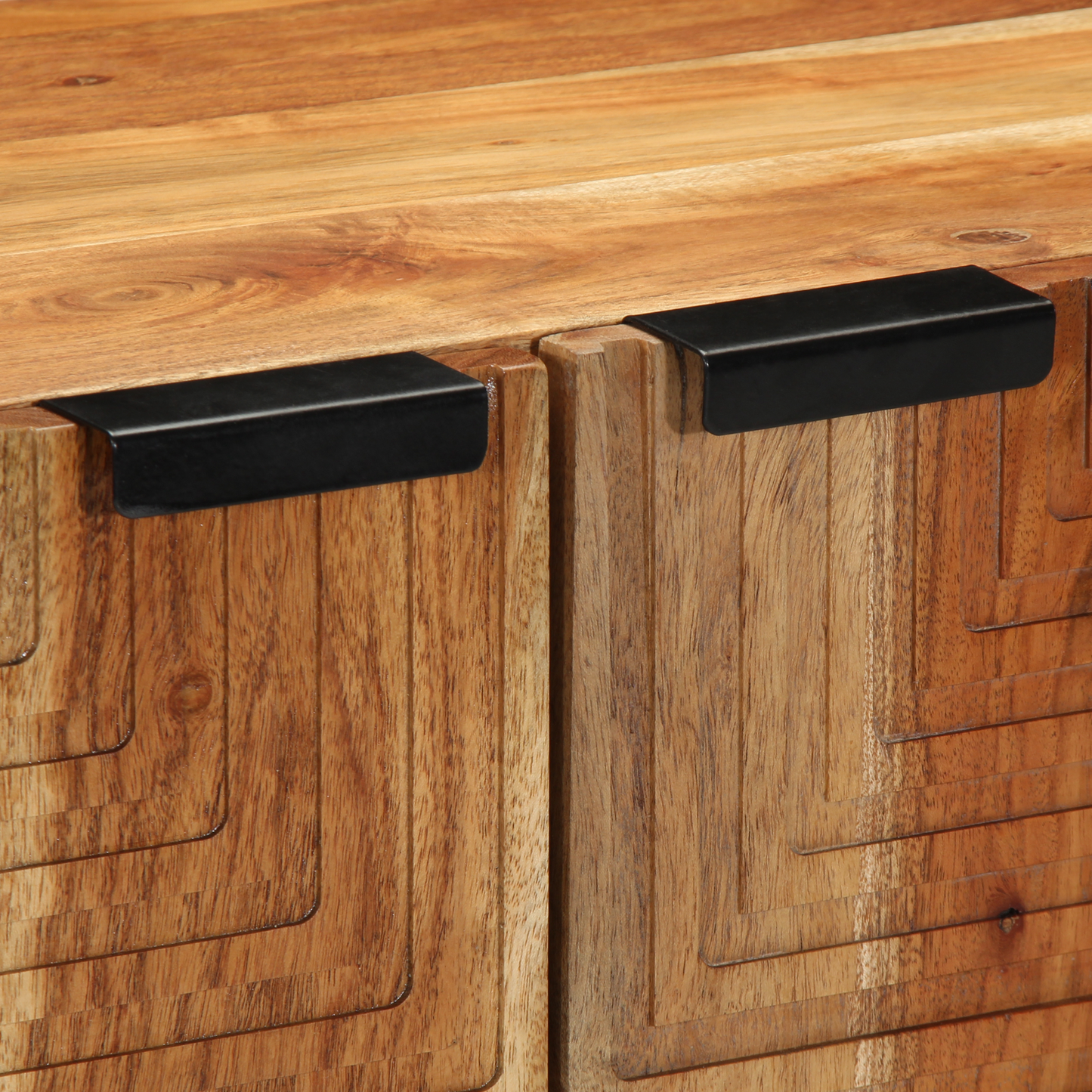 Skænk Med Hylde Med Dør Brun 60 X 33 X 75 Cm Massivt Akacietræ