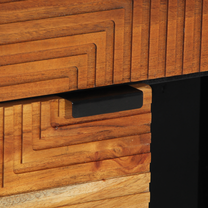 Sideboard Med Hylde Brun 80 X 33 X 75 Cm Massivt Akacietræ