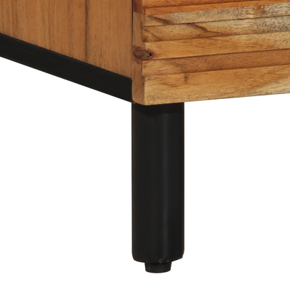 Sideboard Med Hylde Brun 80 X 33 X 75 Cm Massivt Akacietræ