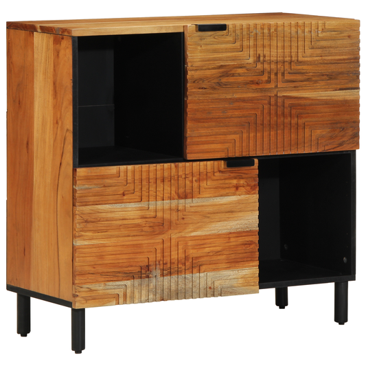 Sideboard Med Hylde Brun 80 X 33 X 75 Cm Massivt Akacietræ
