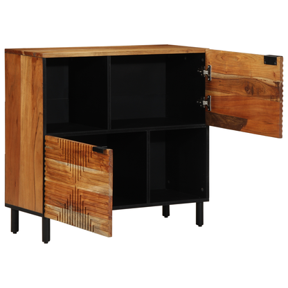 Sideboard Med Hylde Brun 80 X 33 X 75 Cm Massivt Akacietræ