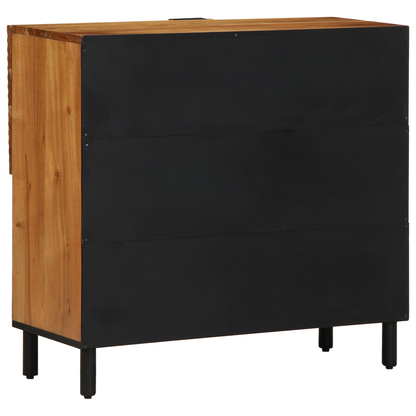 Sideboard Med Hylde Brun 80 X 33 X 75 Cm Massivt Akacietræ